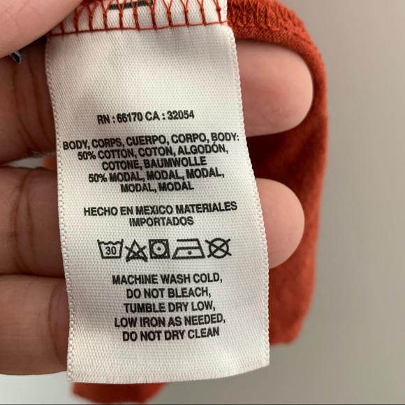 Anthropologie T.LA Womens Long Sleeve Burnt Orange High Long Swing Top XS NWT. - Picture 6 of 8